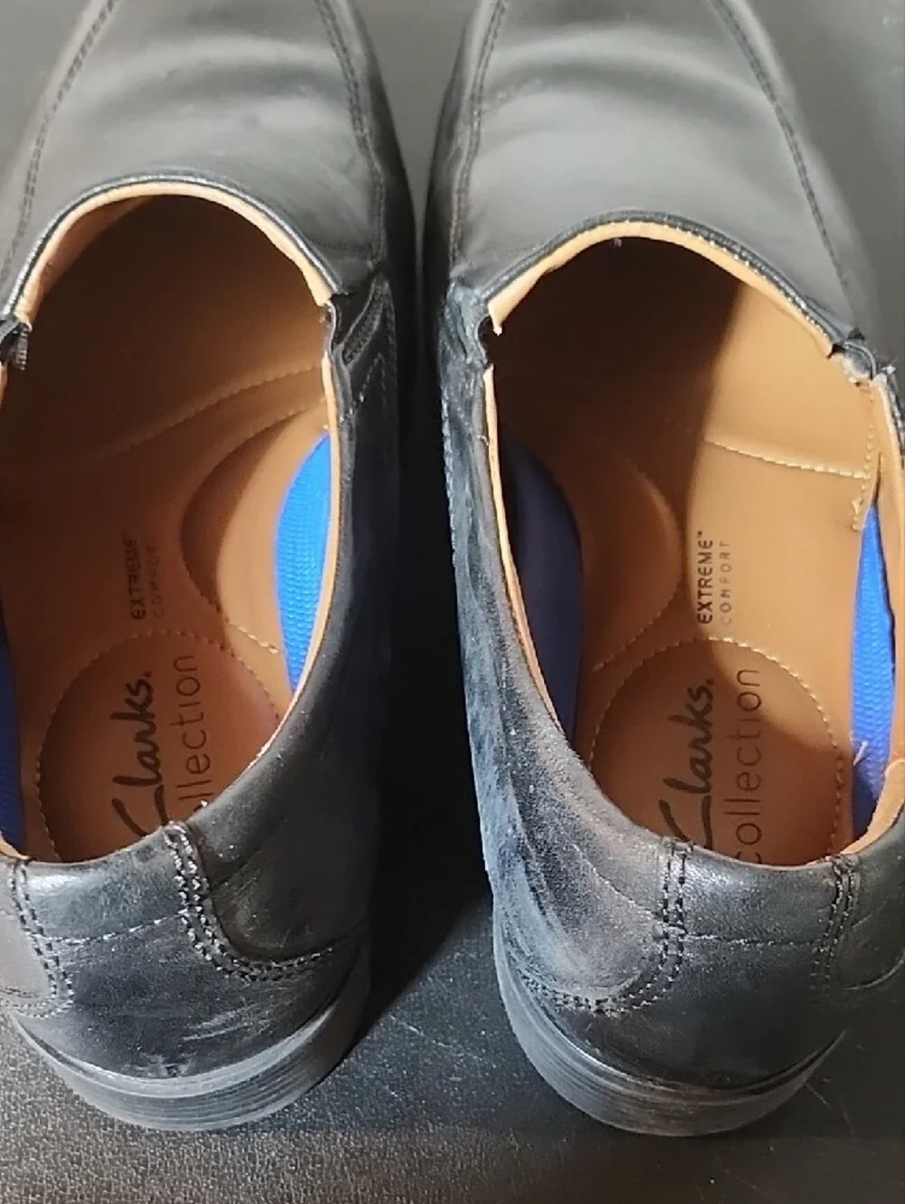Clarks Dresslite Step Black Leather Slip-On Loafers